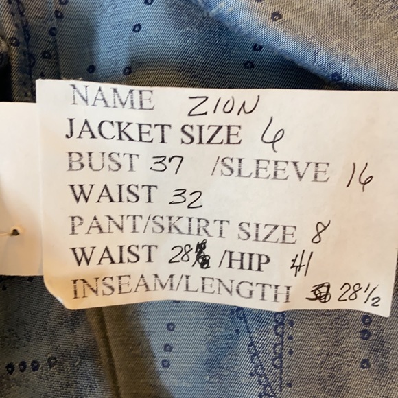 Zion New York suit jacket size 6 pants size 8 - Picture 12 of 12